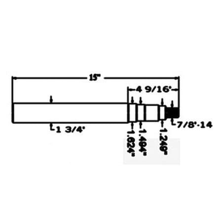 Aftermarket SP3560 New Universal Spindle 15 Long with 175 Diameter 78 14 Threads FRS20-0002
